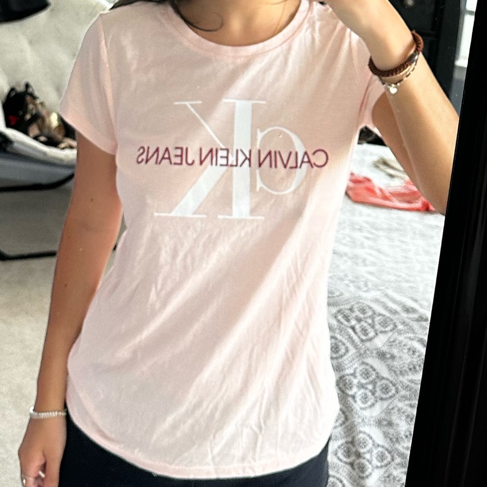 Light Pink Calvin Klein Logo Tee